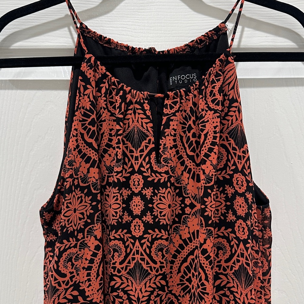 Enfocus Studio Black and Coral Dress